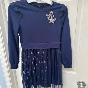 Adorable Navy Blue Butterfly Dress